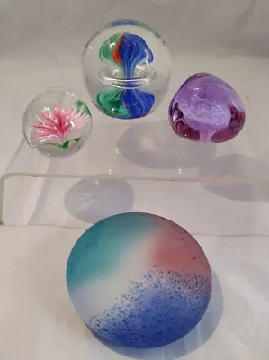 Buy Joblot Vintage Art Glass Paperweights Includes Artist Signed • 16.99£