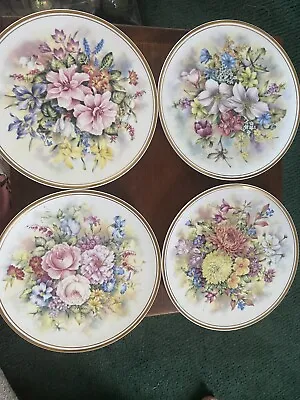 Buy Royal Kent Bone China Flowers Of The Season  Collector , 4 Plates Hanging Holes • 18.99£