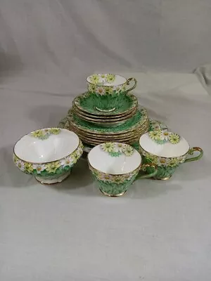 Buy Aynsley Tea Set Bone China Daisy Flower Design Sugar Bowl Cups Saucers Plates • 15£