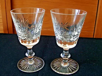Buy Pair Of Unused Cut Crystal Star Of Edinburgh Wine Glasses • 12.50£