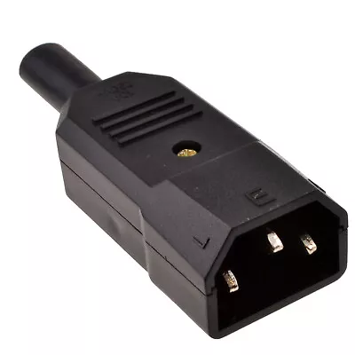 Buy IEC 3 Pin Male Rewirable C14 Plug 250 Volts 5A 5 Amps For 0.75mm2 Cable • 3.03£