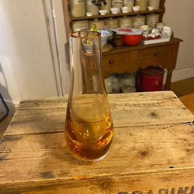 Buy Vintage Amber Caithness Etched Glass Vase – Buds – Pretty! – • 7.99£