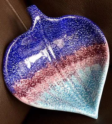 Buy Superb Handcrafted Italian Glazed Pottery Heart Shaped 7”/18cm Bon Bon Leaf Dish • 45£