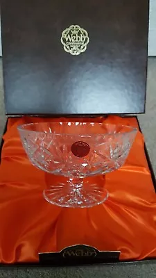 Buy Beautiful Webb Continental Lead Crystal Cut Glass Footed Fruit Bowl Boxed • 29.99£