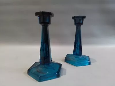 Buy George Davidson Blue Cloud Glass Candlesticks Description. • 45£
