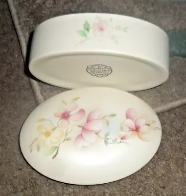Buy Vintage Aldridge Pottery Lidded Trinket Pot Lovely Floral Design 15cm Long Mint • 5£