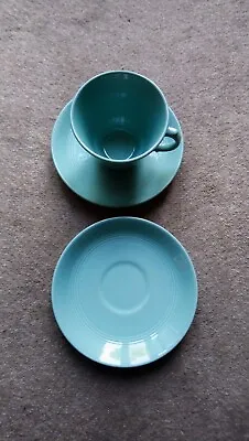 Buy Vintage Wood's Ware Beryl England Green 1 Cup And 2 Saucers In Good Condition • 5£