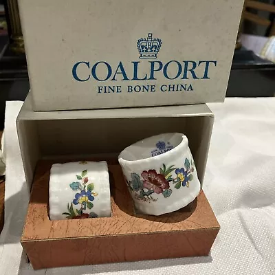 Buy Pair Coalport 'Ming Rose' Bone China Napkin Rings - Boxed • 9.99£
