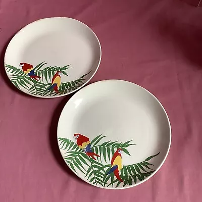 Buy Roy Midwinter Federated Potteries 7.5 Inches Parrot Plates 1981 • 4.99£