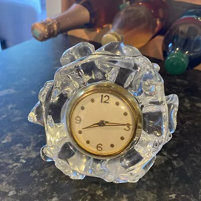 Buy Rare French Mid Century Mechanical Clock In Art Glass Surround - Fully Working • 40£