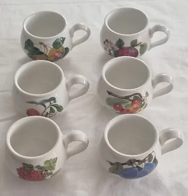 Buy Portmeirion Pomona Set Of 6 Coffee Tea Cups Mugs Fruit Pattern. New. • 36.46£