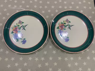 Buy Carrigaline Pottery Ireland 2 Vintage 10  Dinner Plates Hummingbird Floral • 19.99£