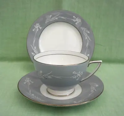 Buy Vintage Minton Bone China Tea Trio - Tea Cup, Saucer, Side Plate - Grey Cameo • 8.99£