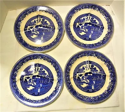 Buy ANTIQUE & RARE W R MidWinter Blue Willow Dinner Plates Sections England 11  • 25.46£