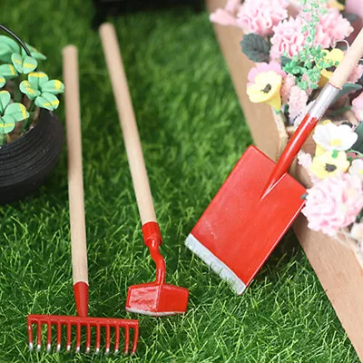 Buy  2 Sets Dollhouse Accessories Miniature Gardening Tools Desktop Decoration Model • 6.40£