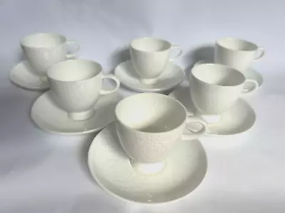 Buy 6 Royal Doulton Serenity Fine Bone China White Expresso Coffee Cups Saucers 2005 • 29.99£