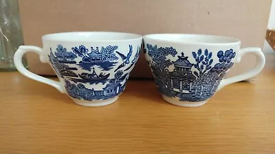 Buy Set Of Two Churchill Blue & White Willow Pattern Cups Spares/Replacement • 6.49£