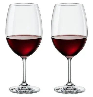Buy 2x Large 540ml Red White Wine Glasses 9.5x22.3cm Bohemia Crystal Lara • 11.97£