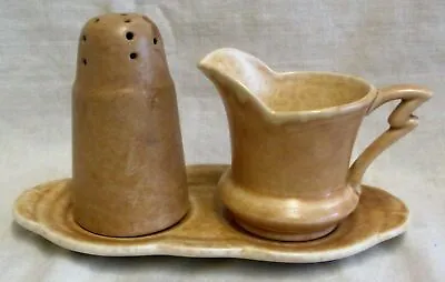 Buy Art Deco George Clews & Co Chameleon Ware Beige Creamer, Sugar Sifter & Stand B • 24.99£