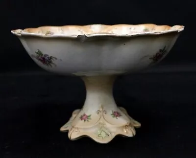 Buy Vintage CROWN DUCAL WARE Hand Painted Ceramic Pedestal BOWL W/ Floral Detail W46 • 6.99£