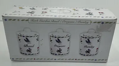 Buy Kent Pottery Fine Bone China Herb Jar's X6  - The Leonardo Collection • 19.99£