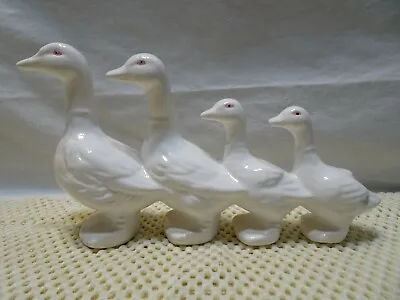 Buy DEPT 56 Four (4) Walking/Waddling Ducks In A Row CERAMIC  Gift Ware White • 6.63£