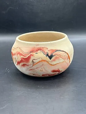 Buy Nemadji Art Pottery Orange Bowl Moose Lake MN Green River Clay Swirl Minnesota • 24.03£