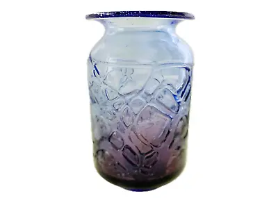 Buy Vintage Heavy Mdina Pale Blue & Purple Slip Trailed Vase 18.5cm High. Art Deco? • 25£