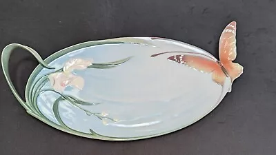 Buy Franz Oval Butterfly Iris Porcelain Platter Plate • 95£