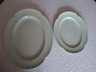 Buy 2x Vintage Johnson Brothers Greendawn Green Dawn Oval Serving Plates Platters • 30£
