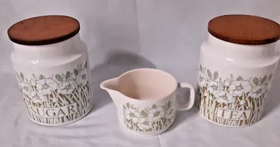 Buy Vintage Hornsea Pottery  Fleur  Tea Coffee Sugar Set Floral Country Kitchen • 40£