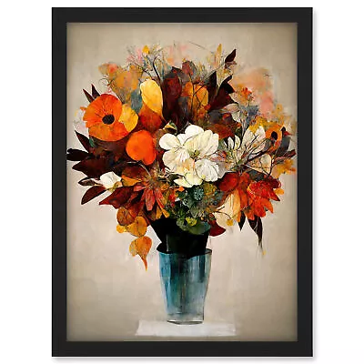 Buy Autumn Field Flower Bouquet Vase Modern Framed Wall Art Picture Print A3 • 26.99£