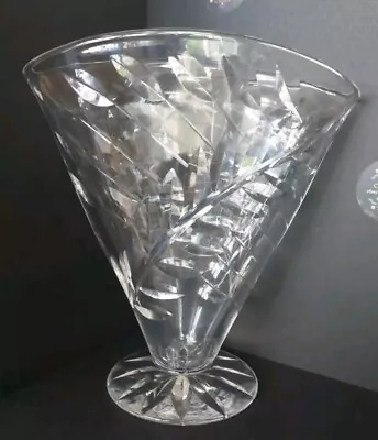 Buy Webb Corbett Lead Crystal Cut Glass Vase 8 Inches Tall Signed 1965 Ref5 • 4.99£