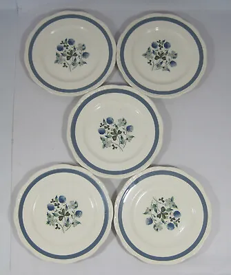 Buy 5x Alfred Meakin England Blue Clover Permanent Colours Scalloped Dinner Plates • 19£
