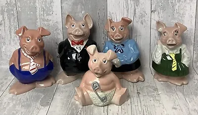 Buy NatWest Wade Pig Family Porcelain Piggy Banks / Money Boxes Collection C.1980's • 34.99£