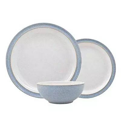 Buy Denby - Elements Blue Dinner Set For 4 - 12 Piece Ceramic Tableware Set - • 130.99£