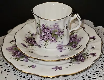 Buy Bone China Hammersley Victorian Violets Cup, Saucer And Salad Plate • 27.49£