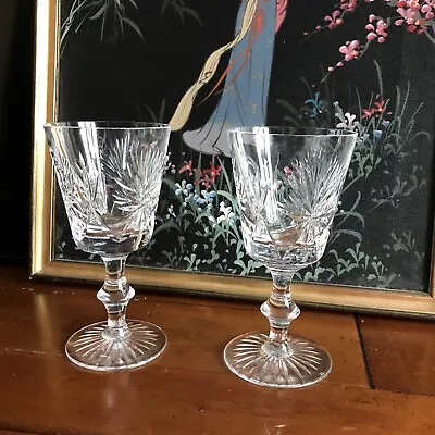 Buy Pair Of Edinburgh Crystal 'Star Of Edinburgh' Wine Glasses Height 13cm • 14.50£