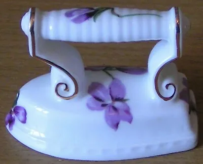 Buy Miniature Hammersley Fine Bone China Iron: Purple Floral Design • 19.99£