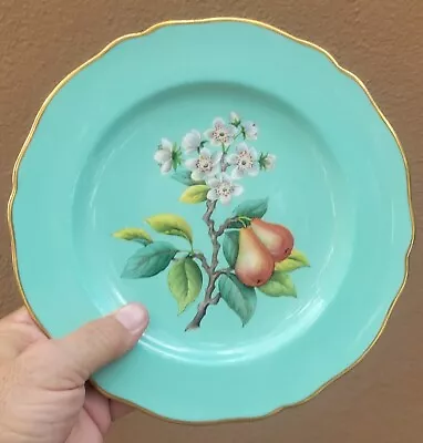 Buy Antique Spode Copeland's China Cabinet Plate Pear Fruit Robin Egg Blue Gorgeous • 70.74£