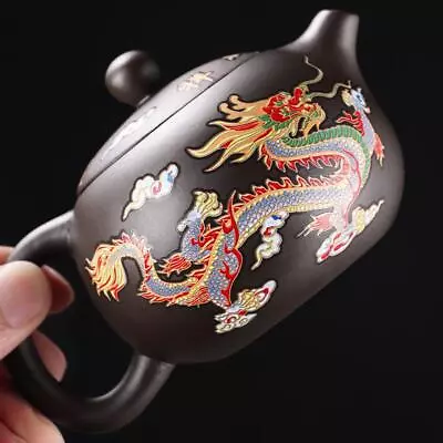 Buy Hand-made Dragon And Phoenix Color-changing Purple Clay Teapot • 17.76£