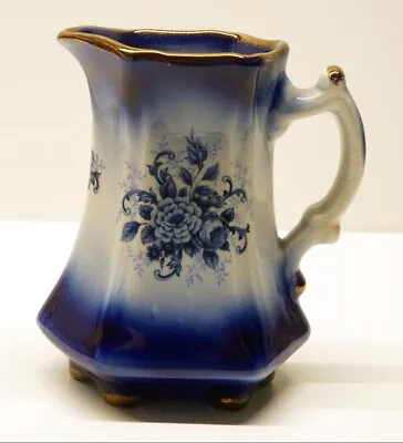 Buy Vintage Mayfayre Staffordshire Pottery Blue Porcelain Floral Jug Height-5.5inch • 28£