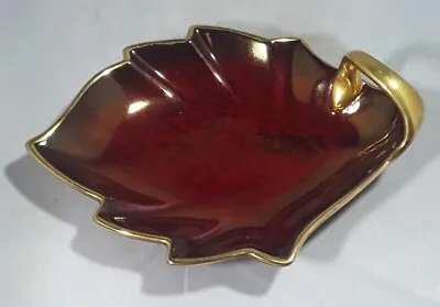 Buy Vintage Retro Art Deco Crown Devon Rouge Royale Leaf Pin Trinket Dish Gilding • 10£