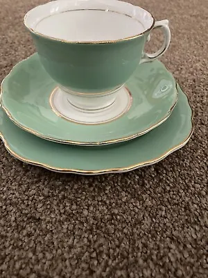 Buy Bone China Afternoon Tea Trio By Colclough Green White And Gold • 1.99£