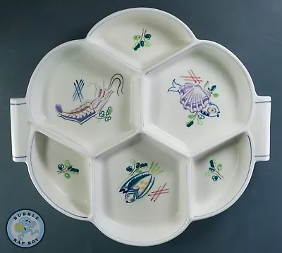 Buy Poole Pottery Fish Design Snack And Dip  Hors D'oeuvres Seafood Serving Tray • 35£