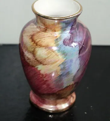 Buy Vintage Old Court Ware Small Hand Painted Lasterware Vase • 8£