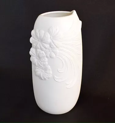 Buy Op White Floral Porcelain Decorated Vase M. Frey VTG Kaiser West Germany • 92.18£