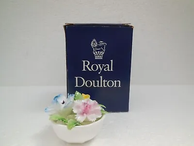 Buy 1996 Royal Doulton Miniature Bone China Flower Basket ~ Boxed • 5£