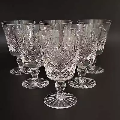 Buy Royal Doulton Juno Pattern Set Of 6 Small Crystal Wine Glasses. 150ml • 125.99£