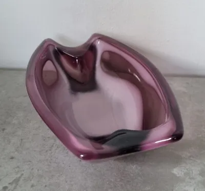 Buy Vintage Retro 1960’s SASAKI JAPAN Japanese Purple Amethyst Art Glass Dish Bowl • 22.33£